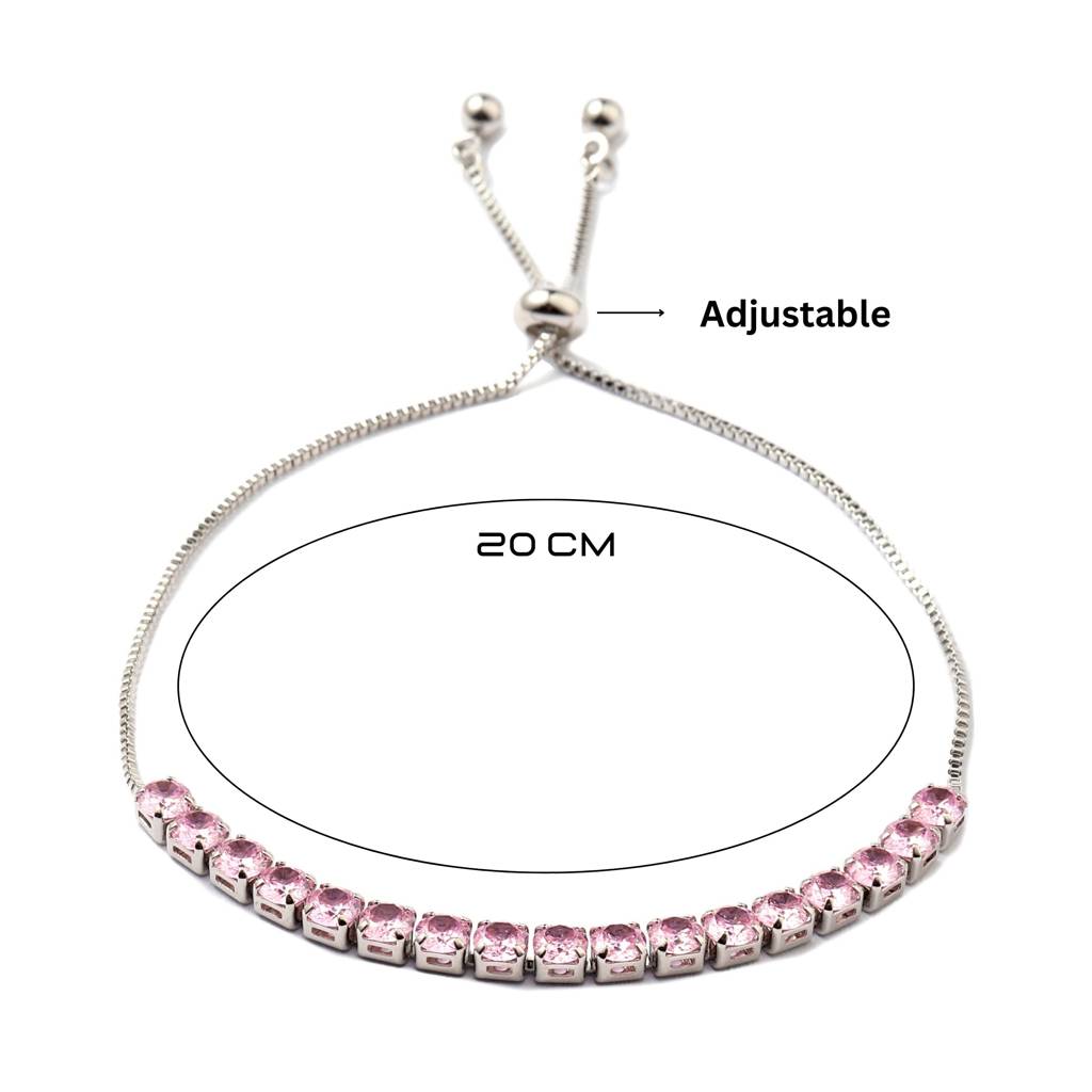 Aeri Pink Tennis Bracelet : BS13828-S-PNK
