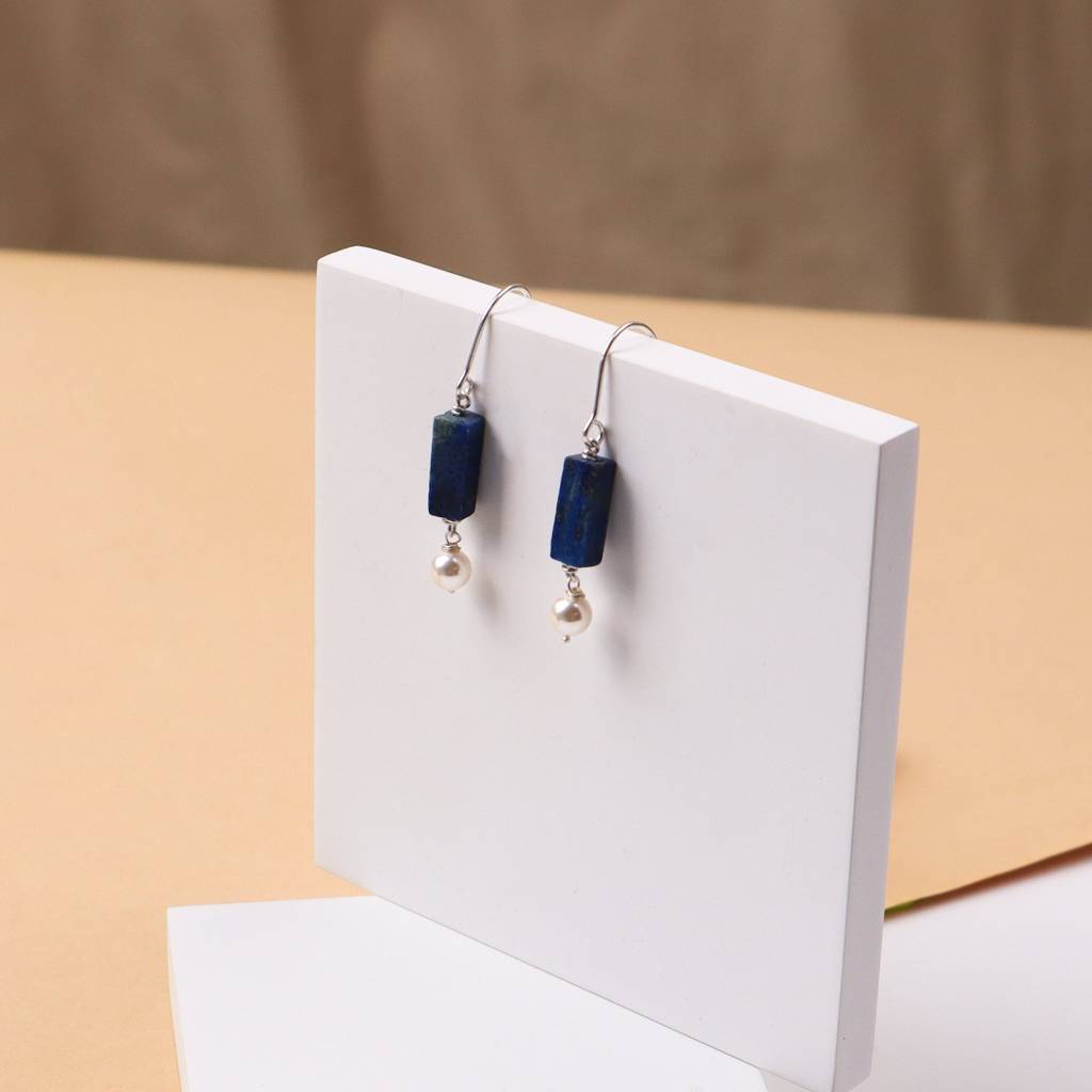 Silver Lapis Lazuli Earring : 33064087
