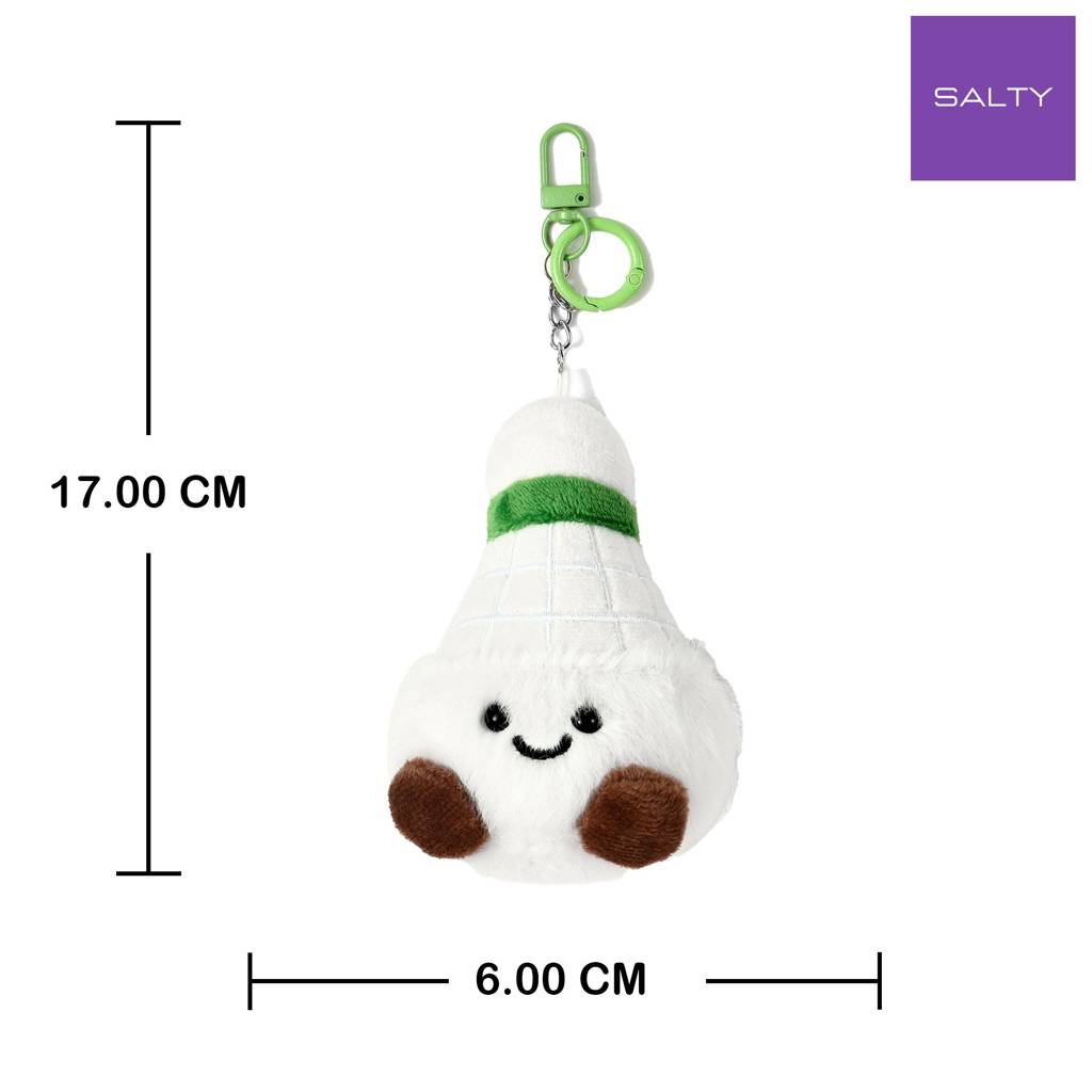 Adorable Plush Shuttlecock Charm For Bags & Backpacks : C-BG-0025-WH