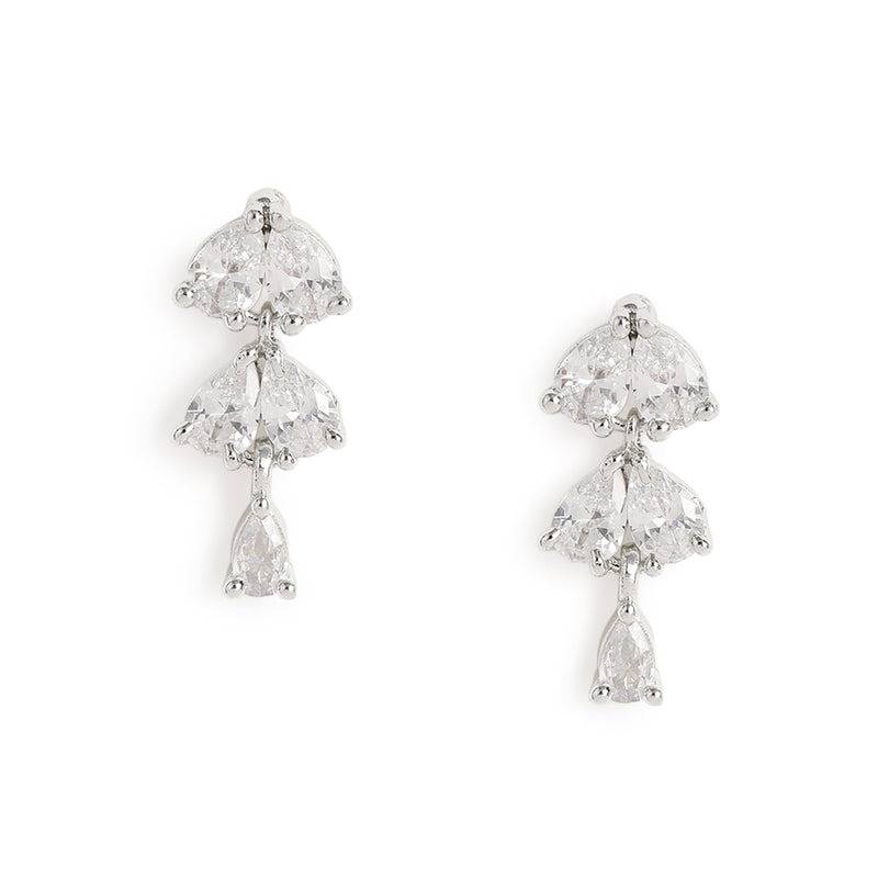 Sparkling Cz V-Shape Necklace Set For Women|Evening Wear & Parties : AD-900-IRWENKER