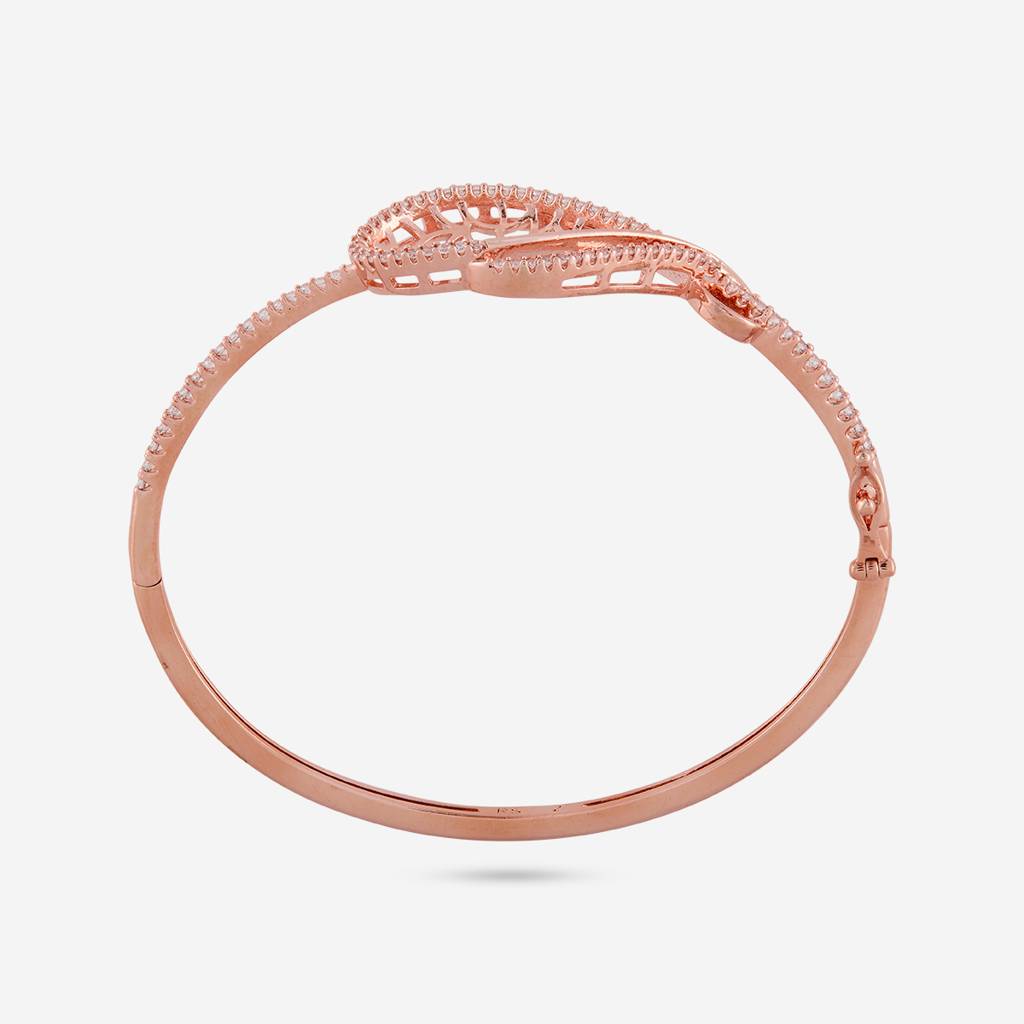White Rose Gold - Plated Party Wear Zircon Kada - 467890 : 467890