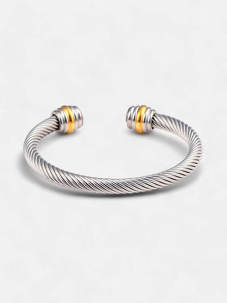 Men'S The Ripple Cuff Bracelet - Metallic Silver : FABR1127