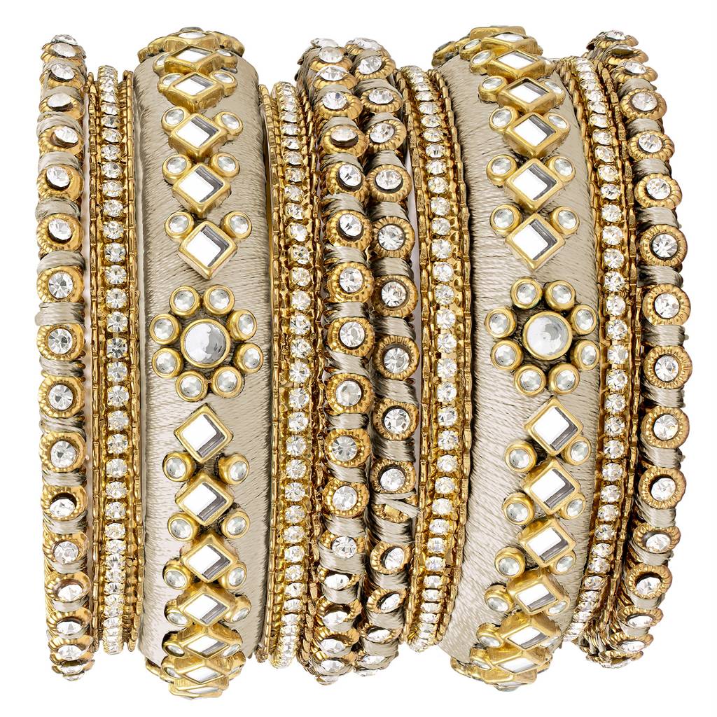 Peora Velvet Matching Fancy Silk Thread Chuda Bangle Set Navratri Gift For Women : PF51B46CRMW