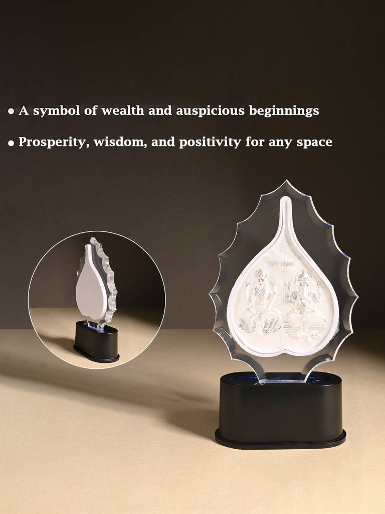 999 Silver Laxmi Ganesh Idol Stand : AMGFT186