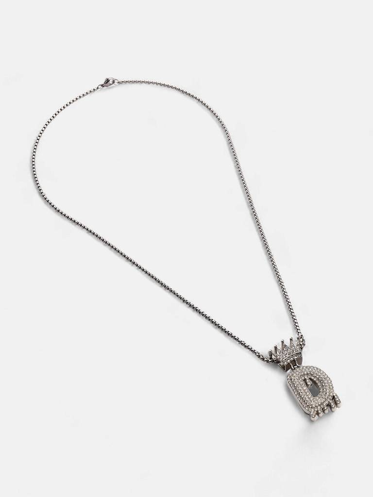 Men'S The Drip Alphabet Pendant Necklace - Metallic Silver : FANC1096-D