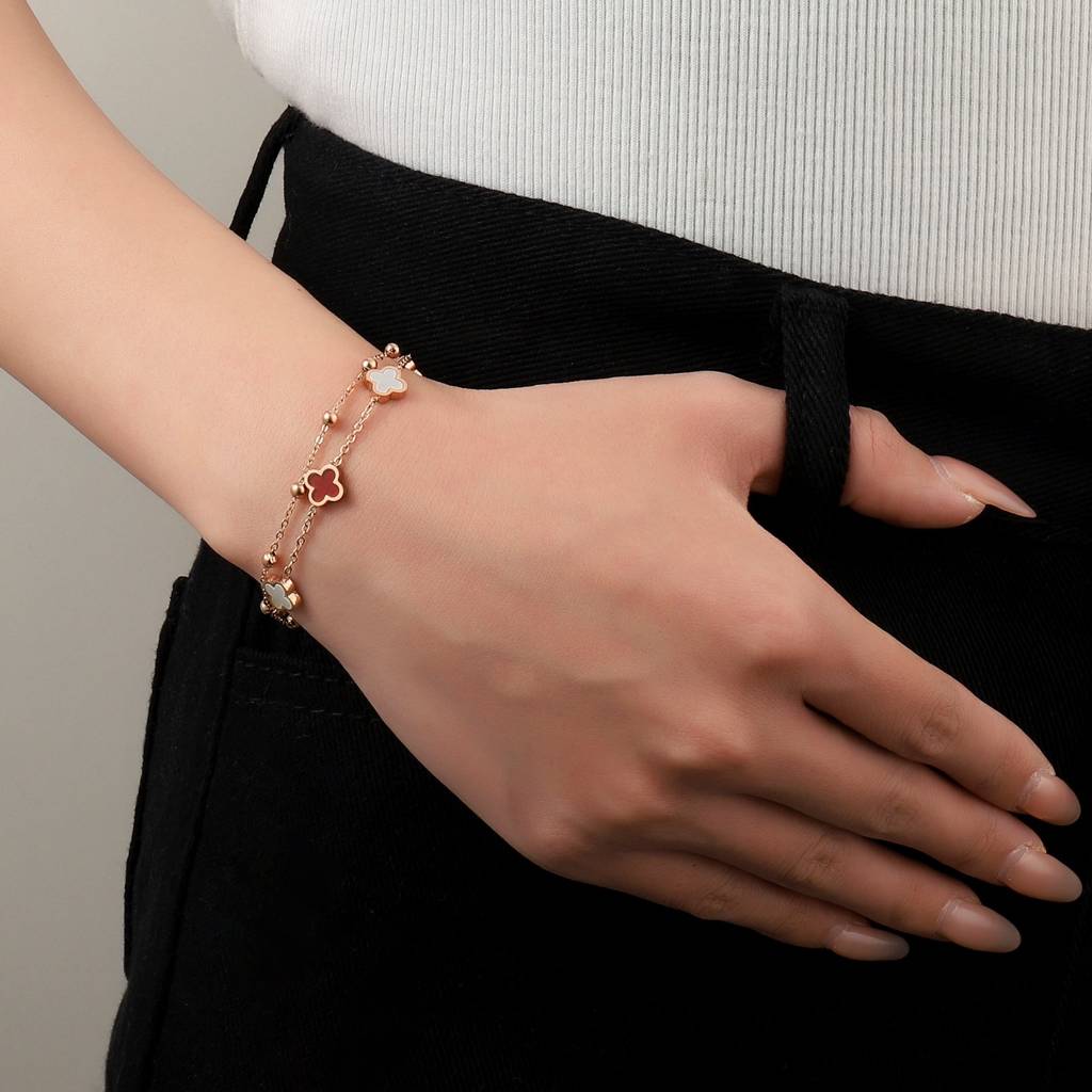 Lucky Clover Bracelet : BS14258-RG-MLT