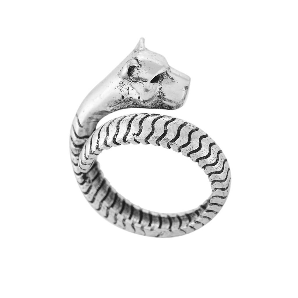 Statement Panther Silver Oxidised Men’S Ring : 8905124565751