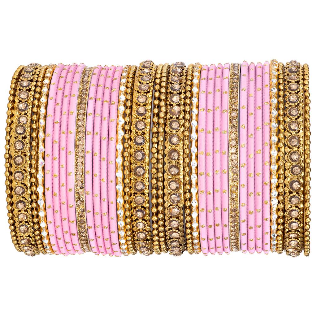 Studded Green Silk Thread Bangles Set Ethnic Jewellery For Women : PF51B84PK