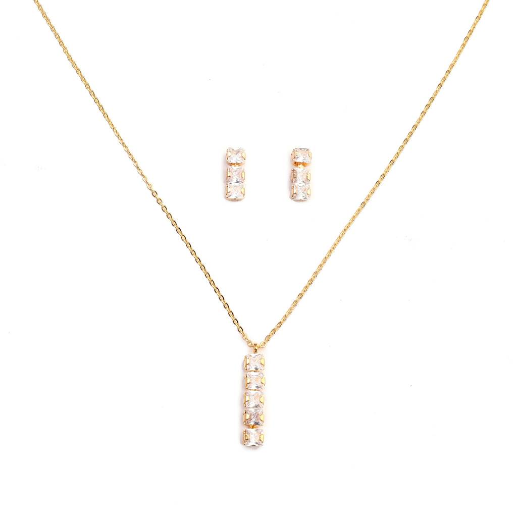 Pure Brilliance Diamond Necklace And Earrings Set : EN24180-G