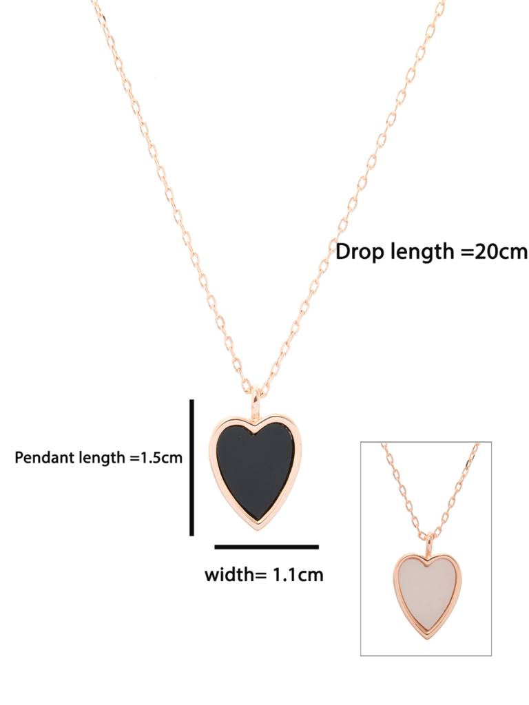 Rose Gold-Plated Reversible Heart-Shaped Pendant With Chain : AYW615N051W