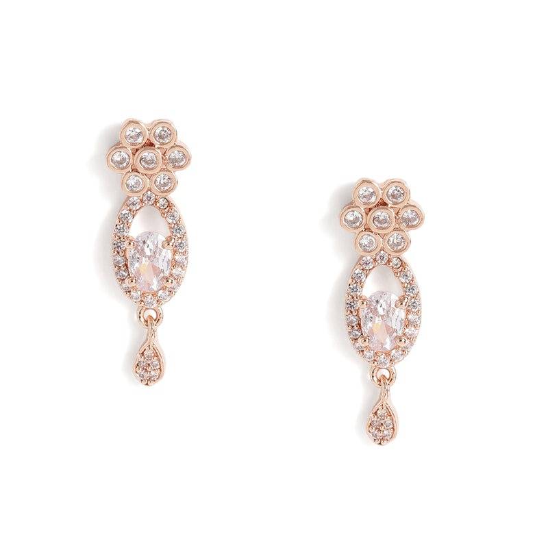 Dazzling Cz Leaf Motif Necklace Set | Festive Ready : AD-884-RGWENKER