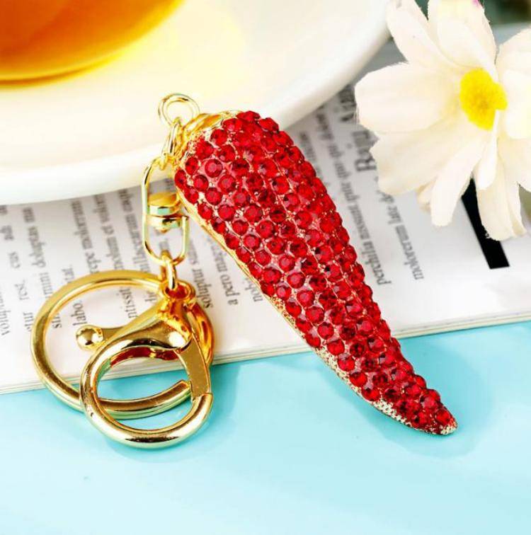 Studded Chilly Bag And Purse Charm : C-BG-0050-G-RD
