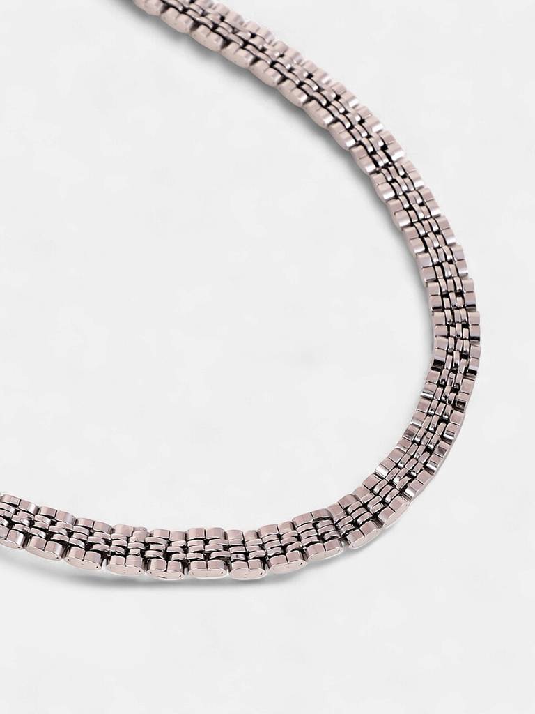 Men'S The Five-H-Link Chain Necklace - Metallic Silver : FANC1317