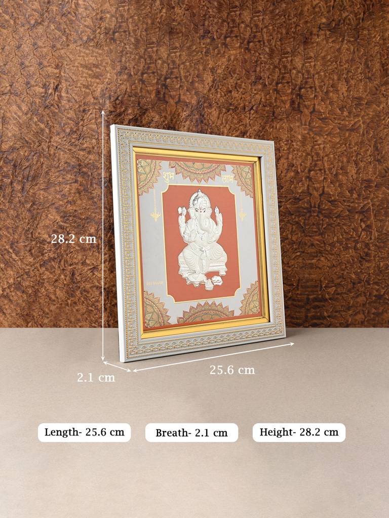 Pure 999 Silver Ganesh Wall Frame : DFGFT355