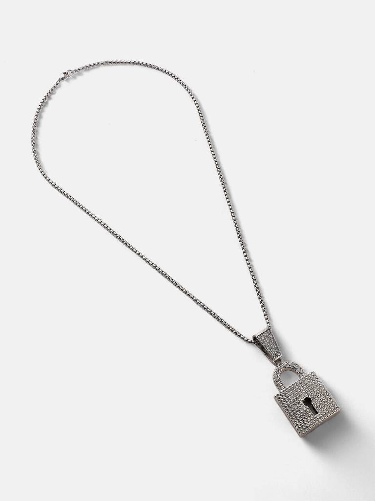 Men'S The Lock Pendant Necklace - Metallic Silver : FAPD1133