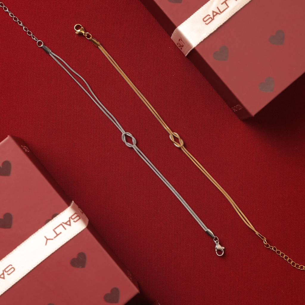 Linked By Love Couple Bracelets : BC24612-G-S