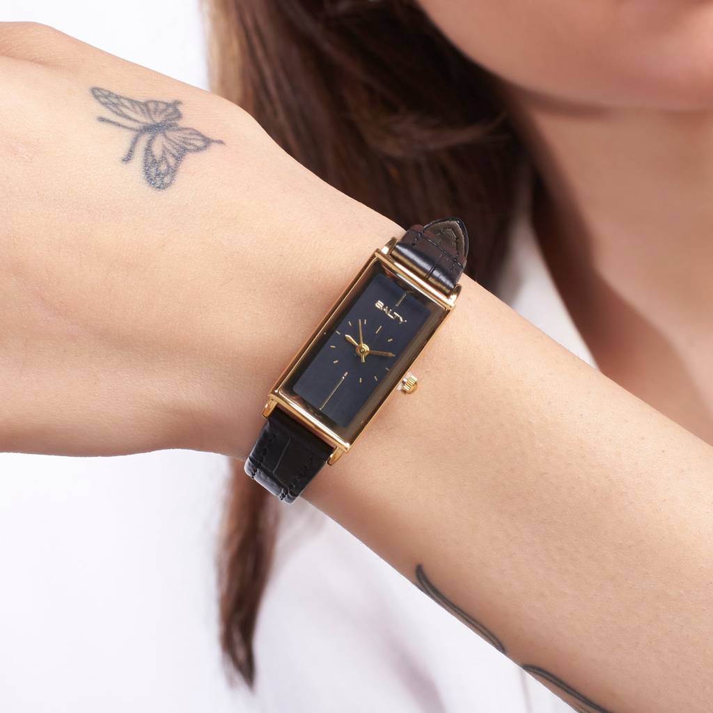 Water Resistant Leather Strap Watch : WT-S-0033-BK-BK