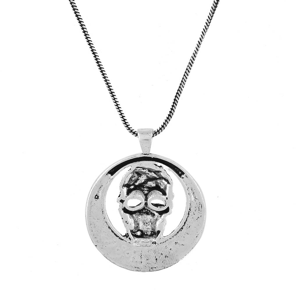 Statement Mummy Skull Silver Oxidised Men’S Pendant : 8905124565546