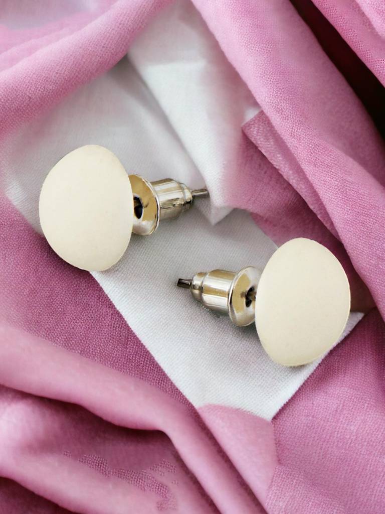 4 Pairs Combo Earrings- Multi Color Plastic Studs And C Shaped And J Shape Drops : 190-CHEX-1016-4