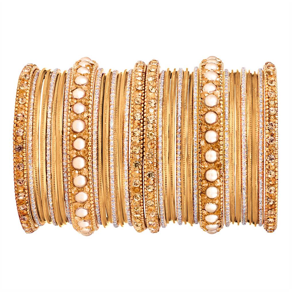 Metal Chuda Bangle Set For Women Wedding Bridal Indian Traditional Ethnic Jewellery : PF51B42CRM