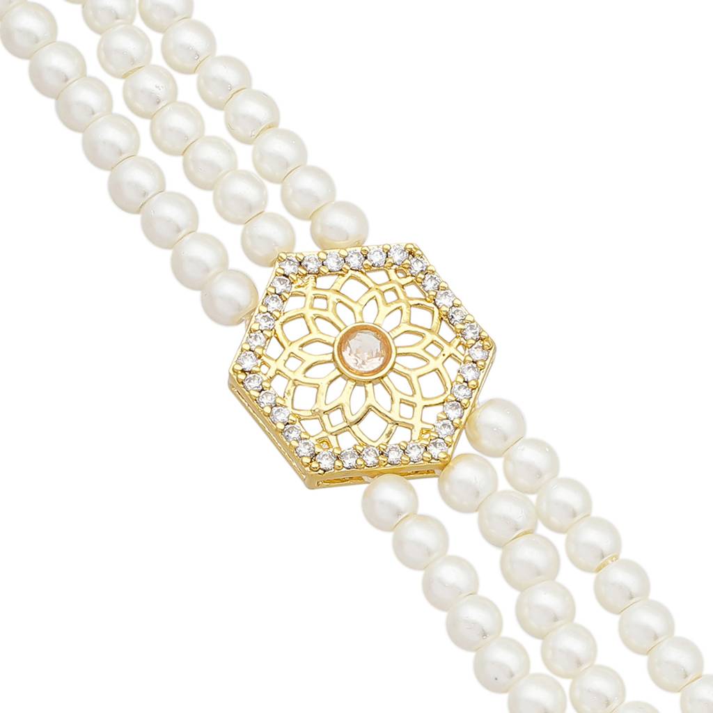 Noor Aureole Triple-Strand Pearl Bracelet : 8905124587777
