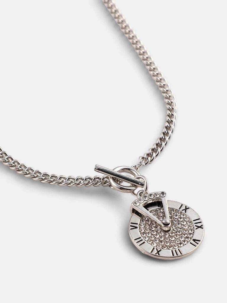 Men'S The Time Pendant Necklace - Metallic Silver : FAPD1102