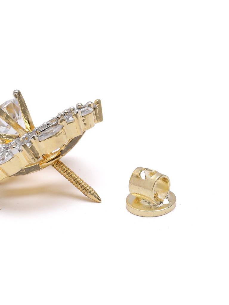 Round Shaped Changeable Stone American Diamond Studs : YI24A0805E