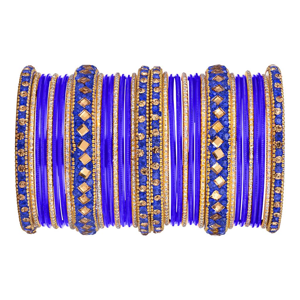 Diamond Metal Chuda Bangle Set Indian Traditional Bridal Wedding Fashion Jewellery For Women : PF51B36B