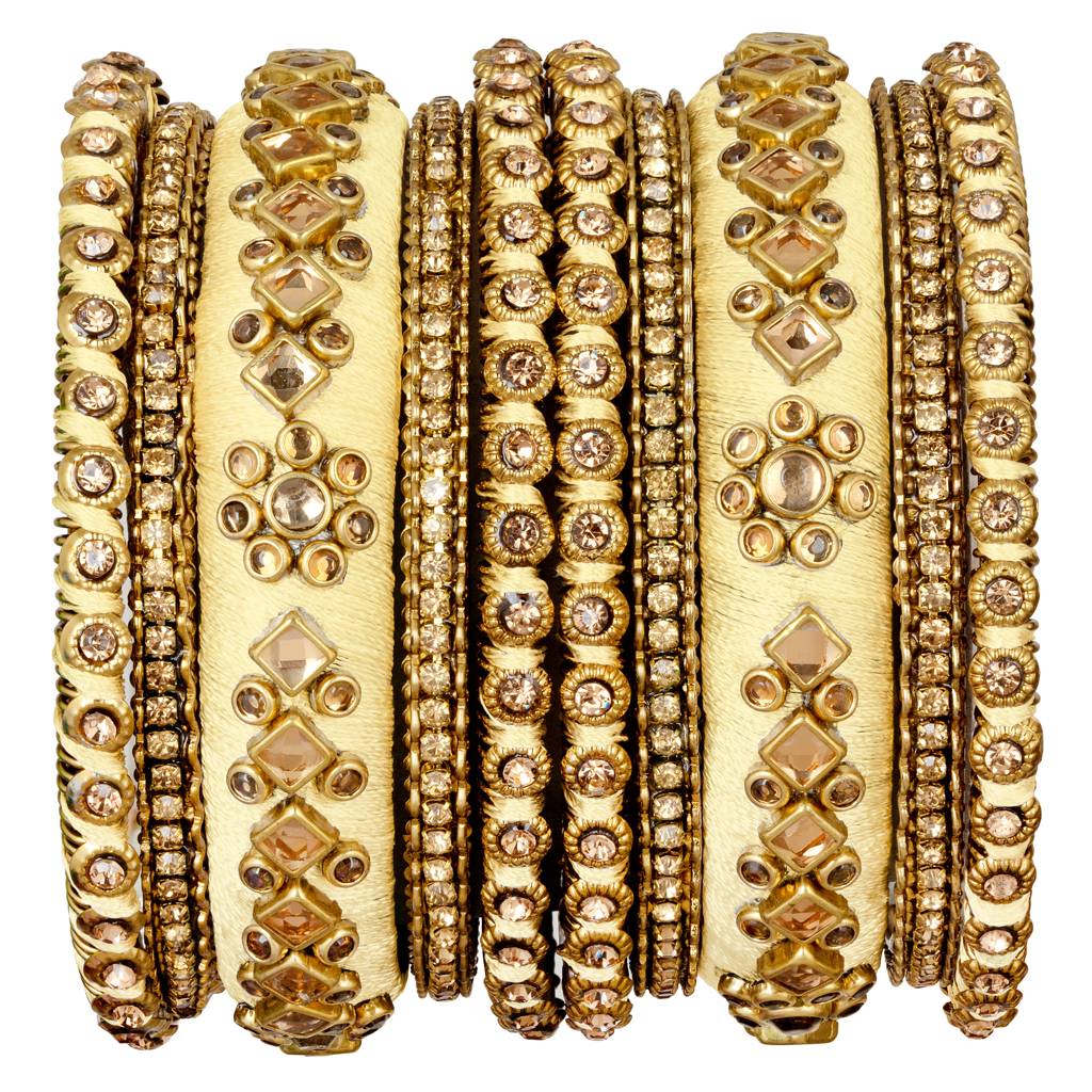 Peora Velvet Matching Fancy Silk Thread Chuda Bangle Set Navratri Gift For Women : PF51B46LCT