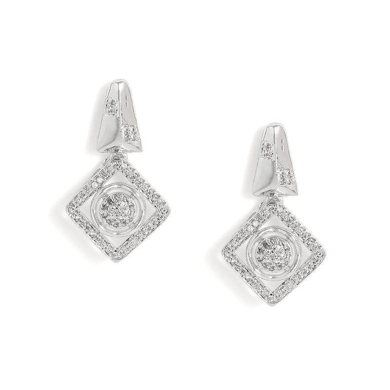 Glam Cz Necklace Set|Square Halo Shape|Celebration Wear : AD-895-IRWENKER