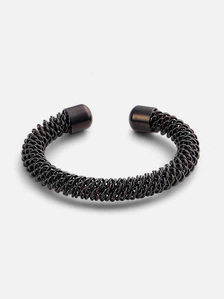 Men'S The Spiral Cuff Bracelet - Onyx Black : FABR1121