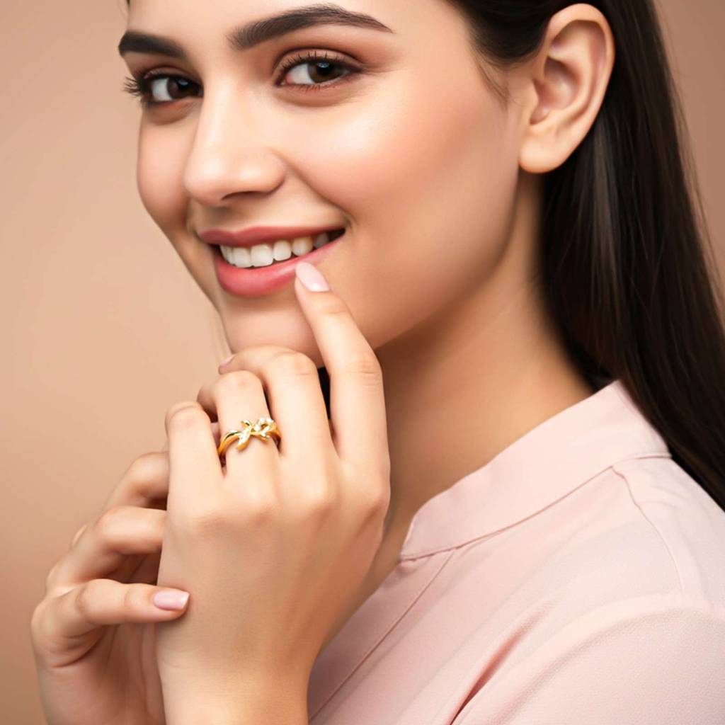 Silver Butterfly Motif Ring : ZLR-1116