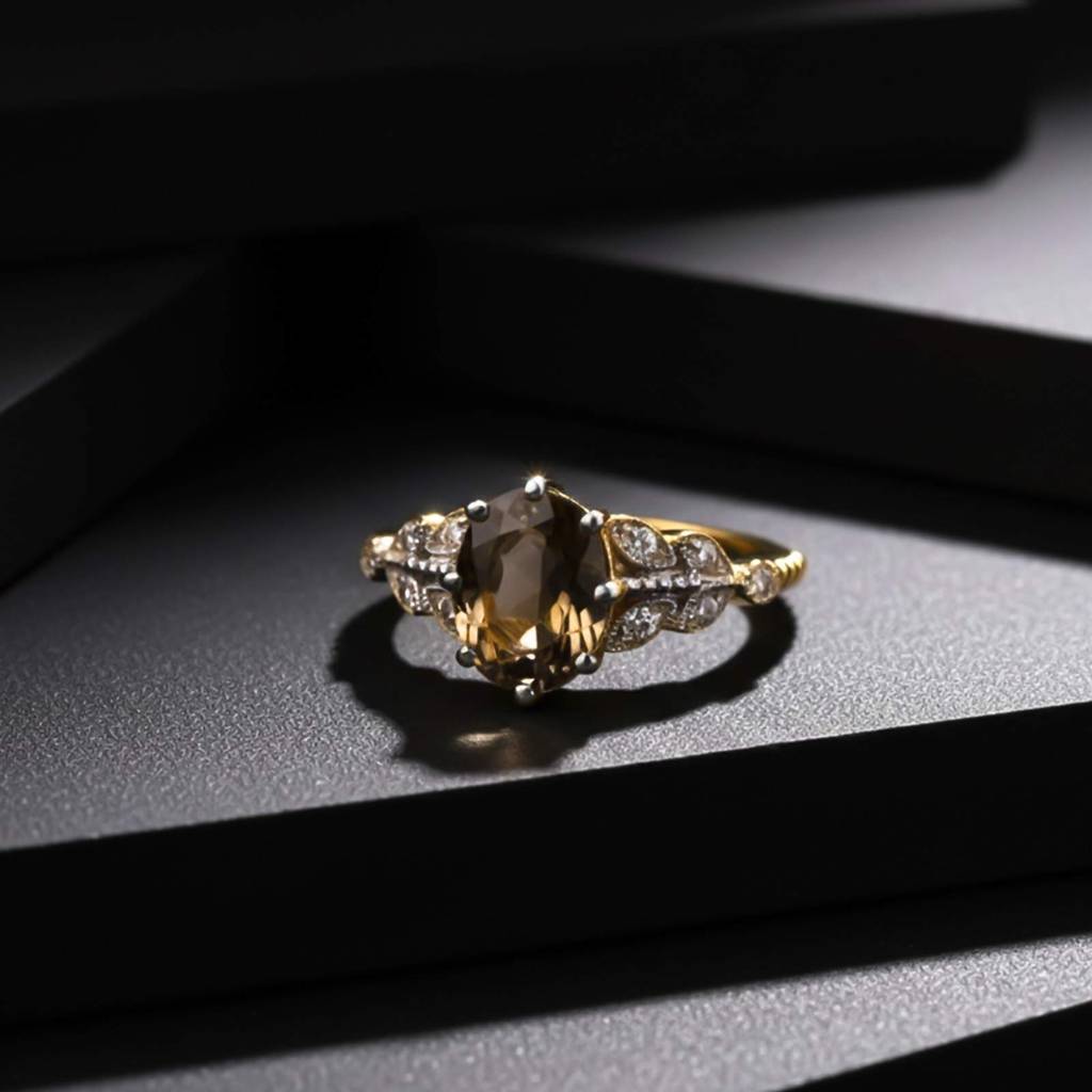 Silver Morganite Oval Halo Ring : ZLR-1198-10