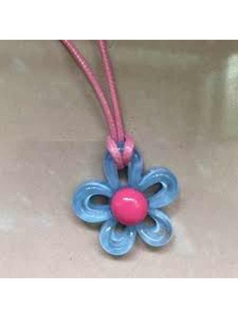 Blooming Floral Statement Necklace For Women & Girls : NS14124-PNK-BLU