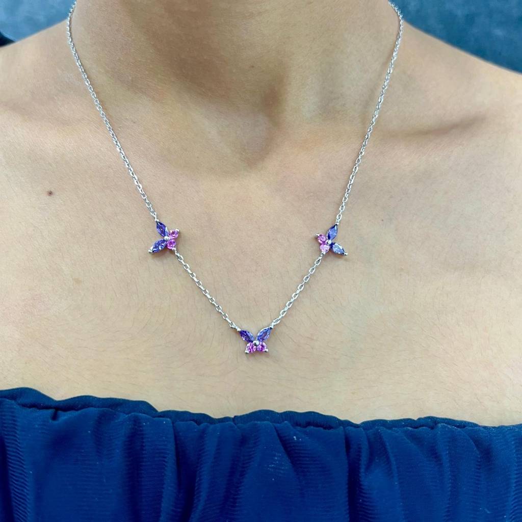 Silver Lilac Wings Necklace : 133