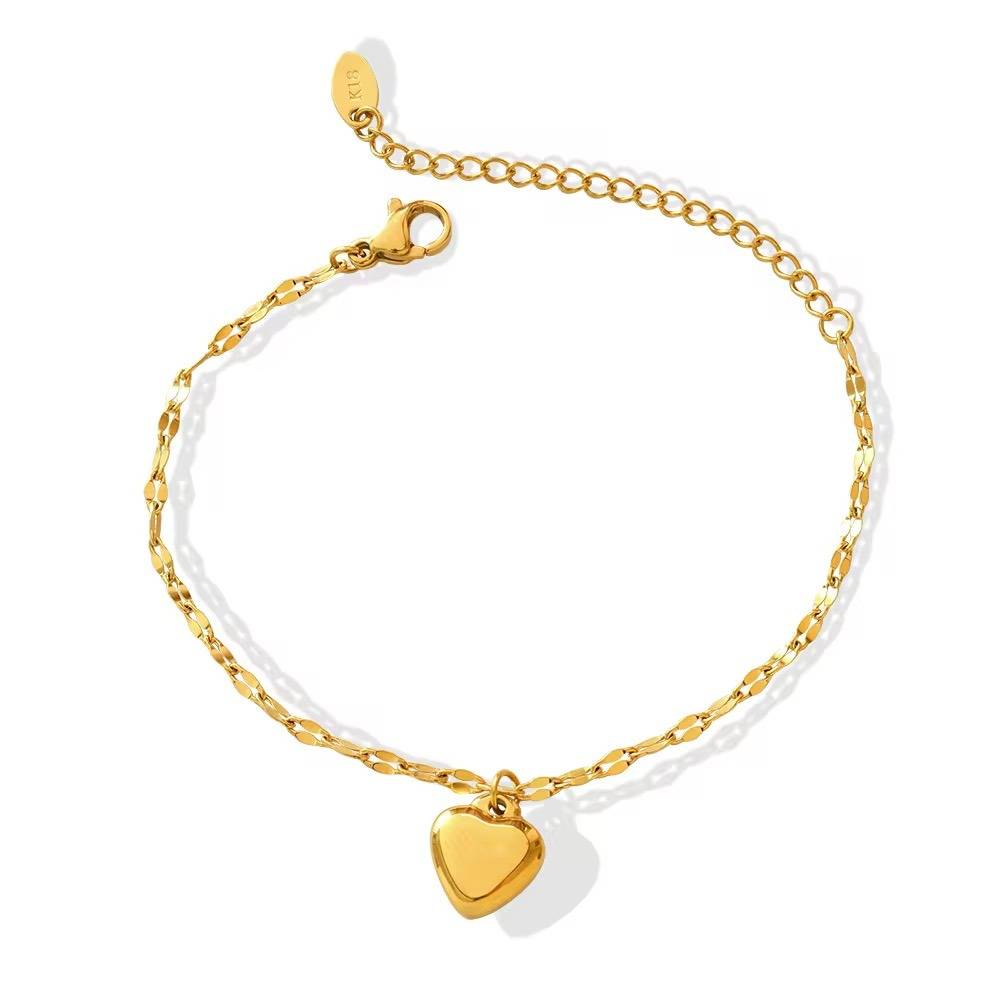 Chunky Thick Heart Bracelet - Waterproof, Skin Safe, Statement Party Wear : 100205