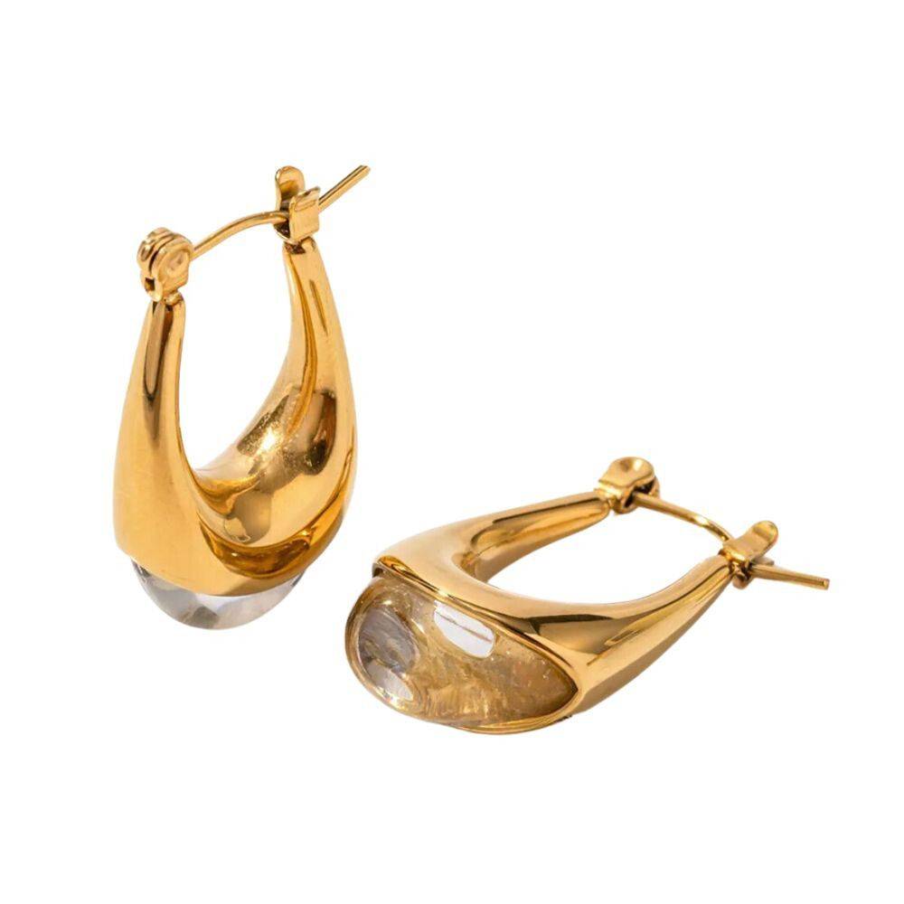 18Kt Gold Plated Bali Raisin Hoop Earrings, Remy : INREMY