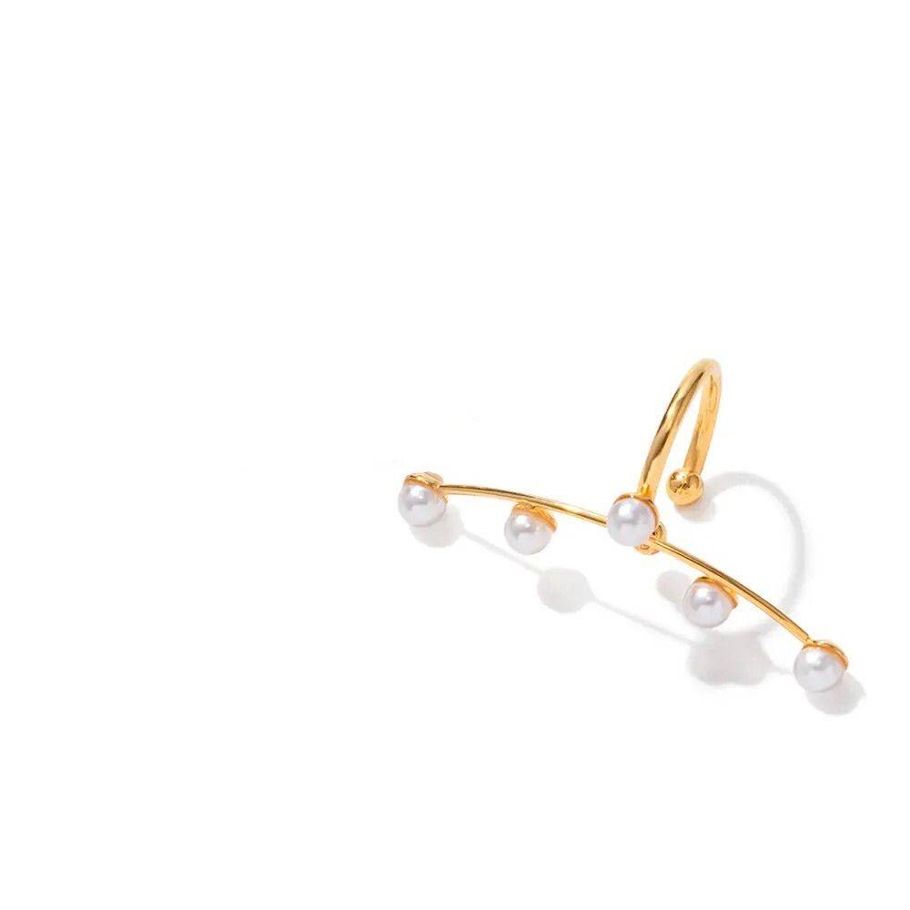 18Kt Gold Plated Waterproof Earcuff, Leo : INLEO-PEARLS