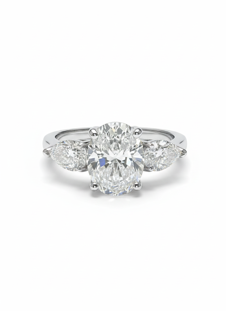 Nova Bloom 2.5Ct Moissanite Three Stone Ring : GJRG0009RG925303