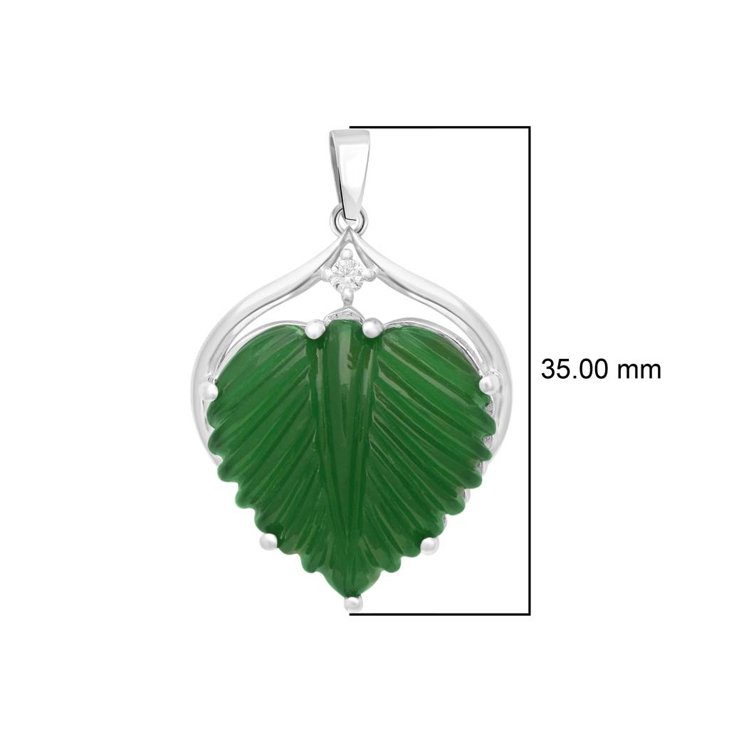 Handcarved Green Aventurine Leaf Pendant : RJ-PND-02