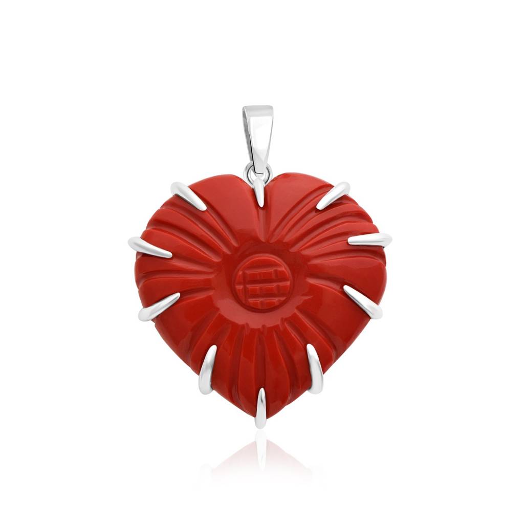 Handcarved Red Jasper Gemstone Pendant : RJ-PND-11