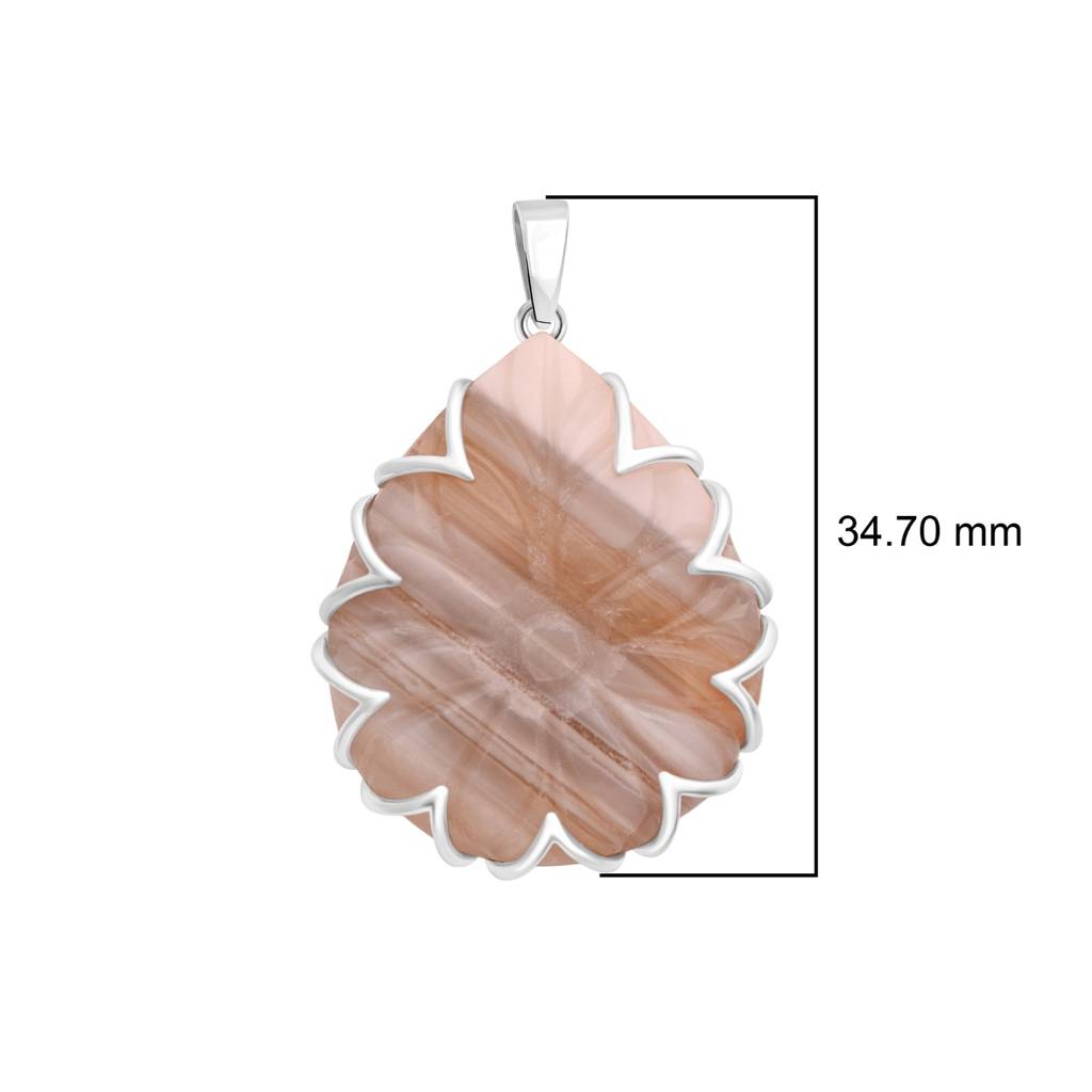 Carved Agate Floral Pendant : RJ-PND-07
