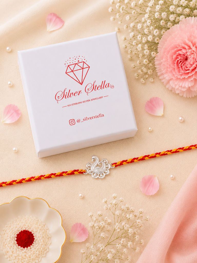 925 Sterling Silver Mayur Rakhi : SSRK05