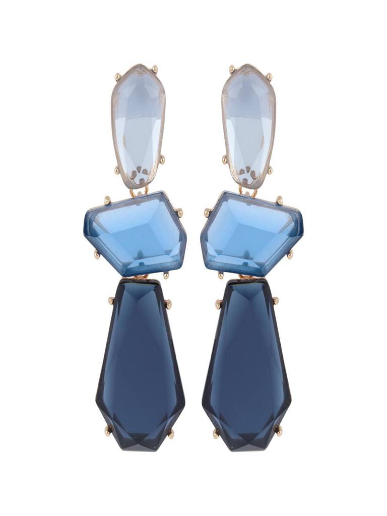 Acrylic Stone Statement Drop Earrings : WER159JMBLU