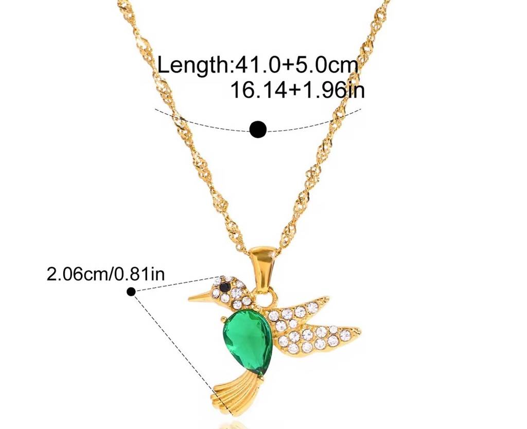 Aurelia Bird Charm Pendant - Skin Safe, Whimsical Everyday Necklace : 100538