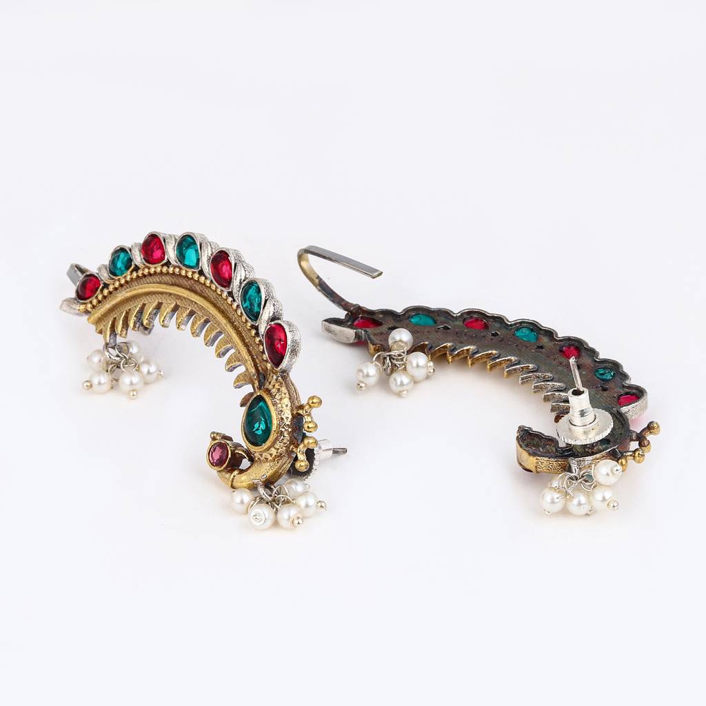 Peacock Crescent Earrings : S24ANER554MLT