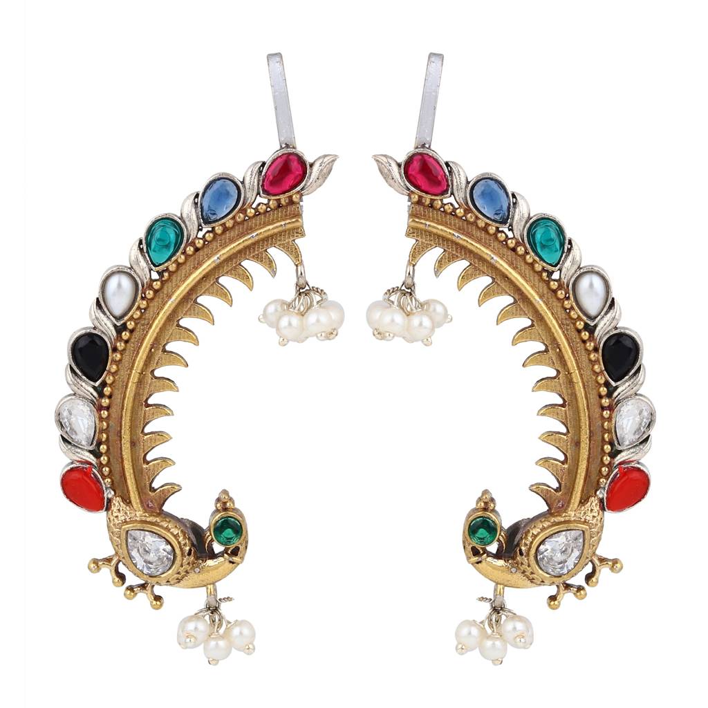 Peacock Crescent Earrings : S24ANER554MLT