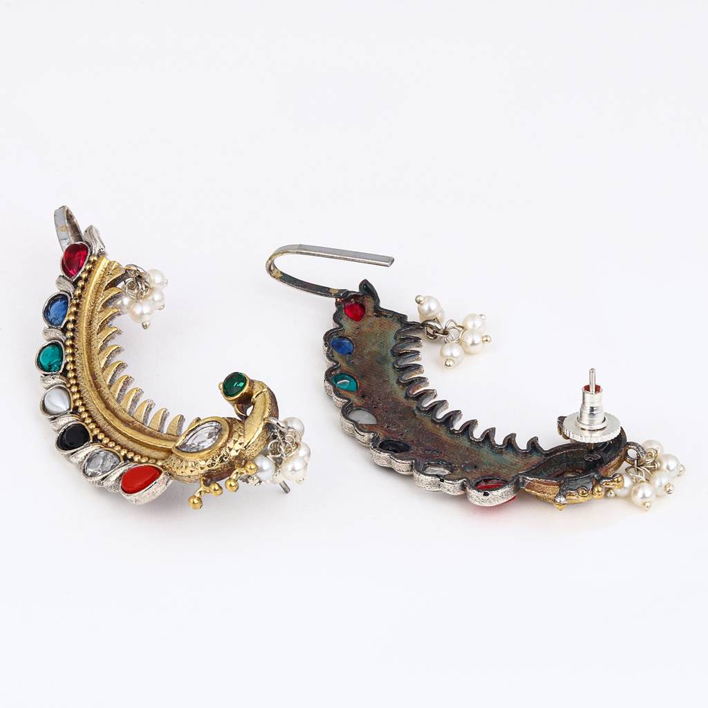 Peacock Crescent Earrings : S24ANER554MLT