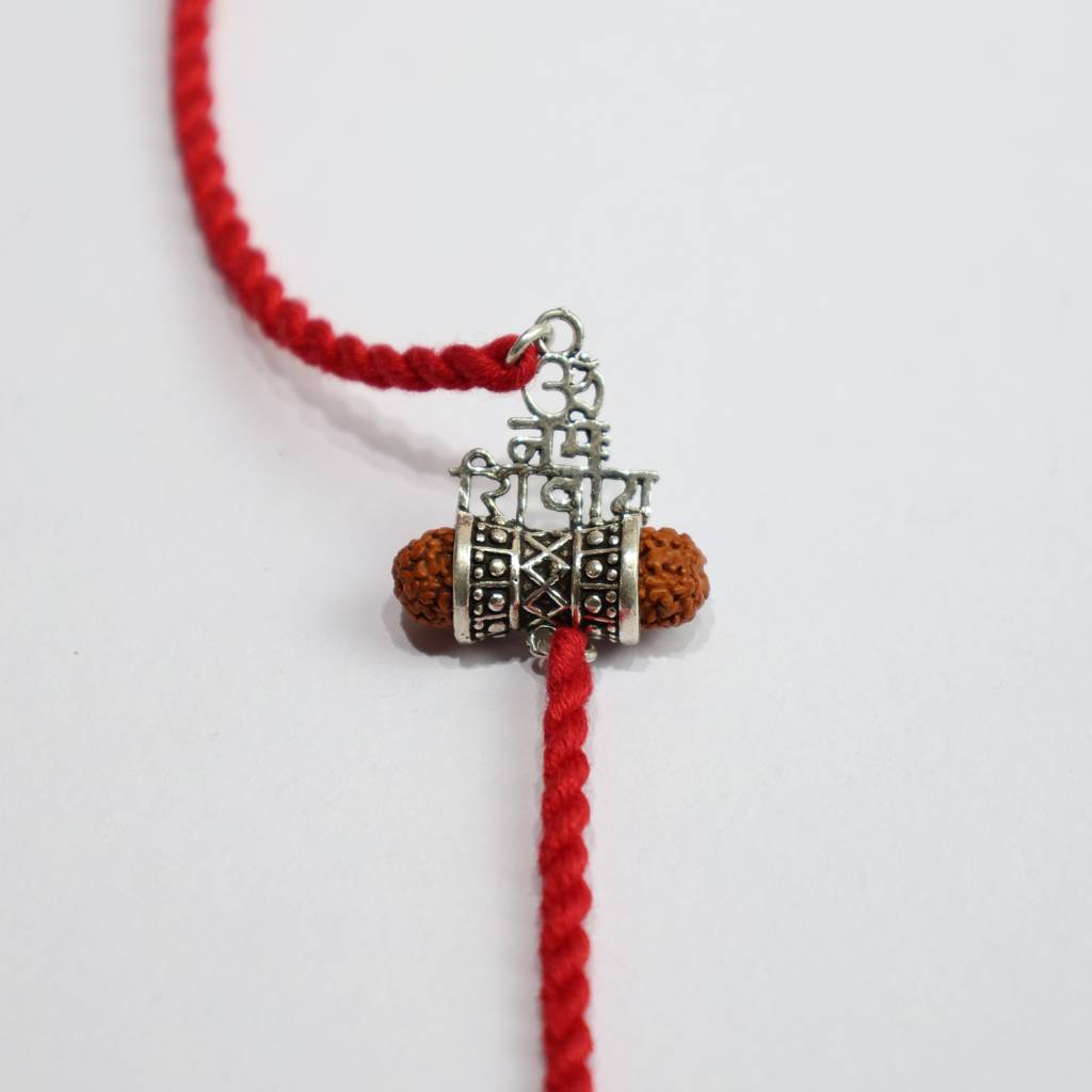925 Silver Rakhi| Silver Om Namah Shivaay Statement Rakhi : SPRK0141