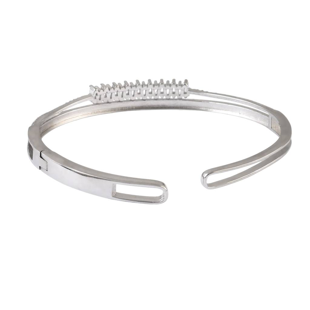 925 Silver Baguette Cz Open Cuff Bracelet : ZIRAK-Bracelet-120